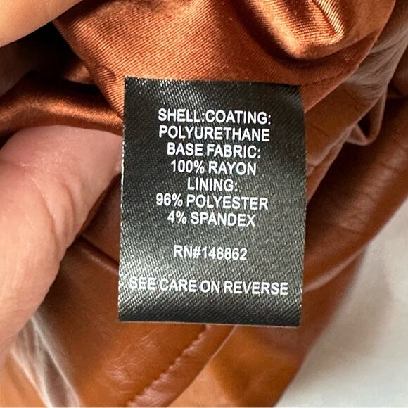 Torrid Vegan Motorcycle Style Jacket - Cognac - Picture 6 of 8